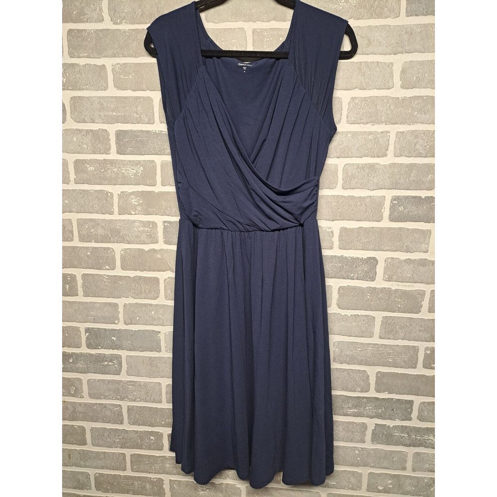Garnet Hill‎ Womens Sleeveless Navy Kneet Strech Summer Beach Dress Size Medium